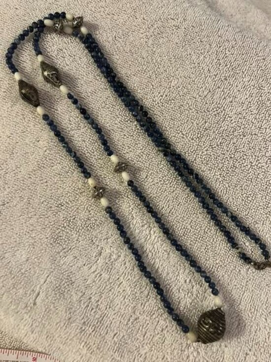 Jewelry - 🐻Dark Blue/Black Stone Beaded Necklace